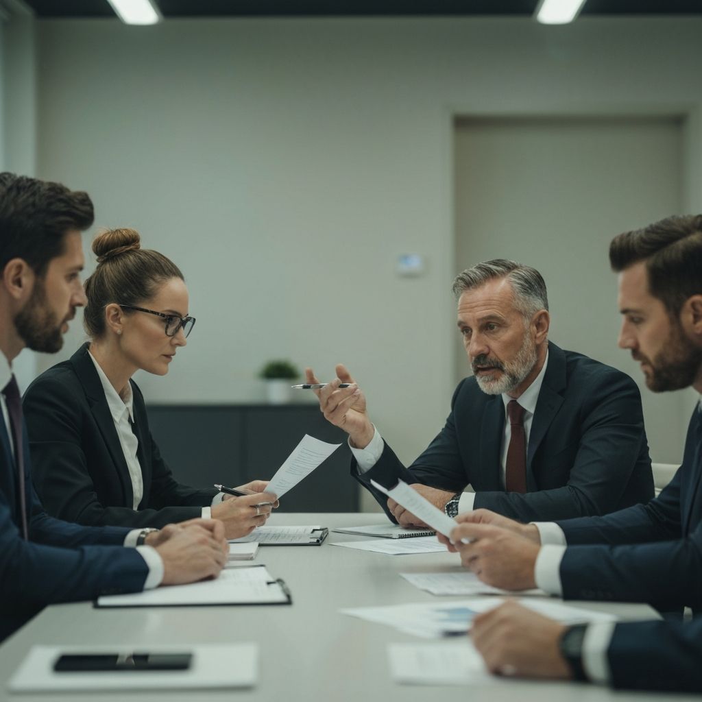 Equipo legal en reunión